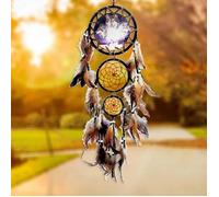 Capteur De Reve Attrape Dream Catcher Loup de Tete Plume Suspendus Tenture Décor