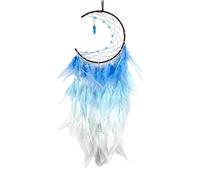 Capteur de Rêves | Attrape-rêves Lune Bleue avec Plumes Décoratives | Décorations Murales Ornements Attrape-rêves Cadeau de Bénédiction pour Amis de la Famille