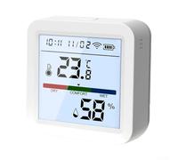 Capteur de température et d'humidité - Climat intérieur sans fil avec écran rétroéclairé - Hygromètre - Compatible avec - Blanc (For-zigbee)