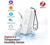 Capteur de température et d'humidité étanche IP65 Zigbee 3.0, compatible avec Alexa, Yandex, Zigbee2MQTT, Home Assistant, pour intérieur et extérieur White Version