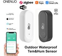 Capteur de température et d'humidité pour l'extérieur, étanche IP65, Zigbee ou WiFi, thermomètre Tuya pour la maison, Compatible couleur noir ou blanc WiFi White Color