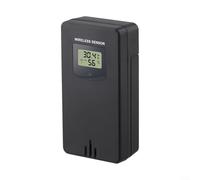 Capteur de température et d'humidité sans fil, station météo numérique pour intérieur et extérieur, moniteur de climat LCD avec télécommande et émetteur étanche pour bureau (noir)