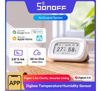SONOFF Zigbee SNZB-02UL Thermomètre hygromètre avec écran E-Ink de 2,9" | Capteur de température et d'humidité d'intérieur avec surveillance à distance pour chambre à coucher, cave à vin et serre