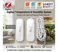 Capteur de température et d'humidité Tuya Zigbee avec sonde étanche, détection de température, application Smart Life, hygromètre domotique Z2M For Tuya(No probe)