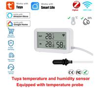 Capteur de température et d'humidité Tuya Zigbee/WiFi avec écran LCD et sonde étanche pour aquarium, piscine, réfrigérateur. Fonctionne avec Google Home, Alexa, Yandex