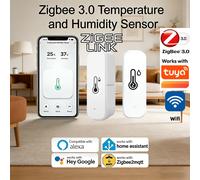 Capteur de température et d'humidité WiFi Zigbee, thermomètre, hygromètre, alarme à distance via application pour TUYA Zigbee2mqtt Alexa Home Assistant Alice WiFi