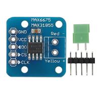 Capteur de température MAX6675 Module de thermocouple de type K Module de capteur de bricolage avec amplificateur de conditionnement de Signal, tension de fonctionnement DC 3-5V, résolution 14 bits