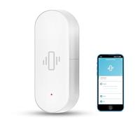 Capteur de Vibration Intelligent : détecteur de Rupture de Verre sans Fil, capteur de Port WiFi avec alarmes d'application, sensibilité réglable, capteur de sécurité pour système d'alarme -1Pack