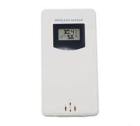 Capteur d'humidité extérieur sans fil pour station météo FanJu - Détecteur hygromètre à distance 433,92 MHz avec support mural ou support de table pour serre de jardin (blanc)