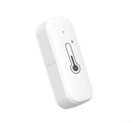 Capteur d'humidité intelligent avec WiFi et Bluetooth | Thermomètre hygromètre d'intérieur pour application Tuya | Moniteur climatique en temps réel avec alarme haute-basse | Design compact blanc
