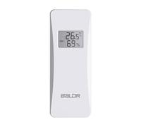 Capteur extérieur pour station météo - Émetteur thermo-hygro uniquement pour les stations radio BALDR avec interrupteur 1-2-3 dans le compartiment à piles, avec écran (émetteur supplémentaire) - Blanc
