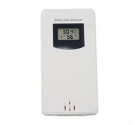 Capteur extérieur sans fil pour station météo FanJu 3378, émetteur de température et d'humidité avec portée de 60 m, transmission radio 433,92 MHz, montage mural ou support de table, blanc