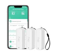 Capteur WiFi hygromètre thermomètre : moniteur intelligent de température et d'humidité sans fil avec notification d'application, exportation de stockage de données, fonction d'étalonnage 3 PCS-Blanc
