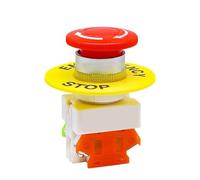 Capuchon champignon rouge 1NO 1NC DPST, bouton-poussoir d'arrêt d'urgence AC 660V 10A, 1 pièce(STOP-60mm,1pcs)