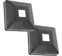 Capuchon de Base de Poteau de Clôture Noir 20x20, Lot de 2
