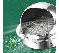 Capuchon de Capot de Cheminée Rond en Acier Inoxydable 304,Chapeau de Cheminée de Tuyau d'Échappement de Pare-Brise,Capot de Ventilation de Conduit de Capot de Gamme (125mm/4.9in)