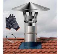 Capuchon de cheminée de pluie, couvercle d'échappement, capot de cheminée de cheminée, aération extérieure, tuyau de poêle réglable, acier inoxydable 201