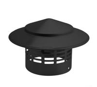 Capuchon de cheminée en acier inoxydable - Étanche - Capot d'aération de toit anti-retour - 75 mm - Noir (160 mm)