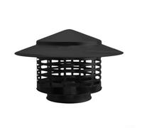Capuchon de cheminée en acier inoxydable noir pour grille d'aération murale extérieure, anti-rouille, avec maille anti-débris, taille 75 mm (75 mm)