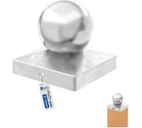Capuchon de Poteau Galvanisé à Chaud GeZu Impex 71 x 71 mm Boule Chapeau Poteaux Capuchons Protection Bois Lot de 1
