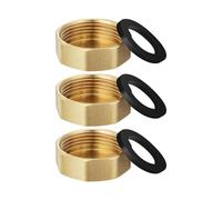 Capuchon mâle en laiton 2/3 pièces capuchon d'écrou d'obturation en laiton 1/2 pouces à filetage interne robinet de avec rondelles embout écrou(3Pcs)