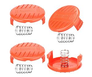 Capuchons de bobine, capuchons de bobine 4 pièces Capuchon de bobine de tondeuse, accessoires de débroussailleuse, capuchons de bobine en ABS pour Black-Decker, tondeuse à gazon Rc-100-P