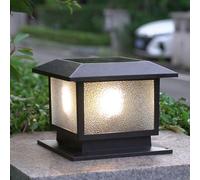 Capuchons de poteaux solaires Lumière de colonne LED à énergie solaire moderne pour éclairage de pilier extérieur Poteaux de pont de clôture Luminaire Lanternes de poteau de paysage antirouille