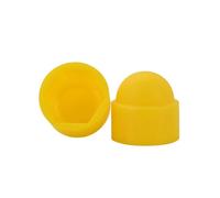 Capuchons d'écrous hexagonaux colorés en PE, couvercles de boulons rotatifs M3-M24, Protection extérieure décorative for roue voiture, du matériel coulissant(Yellow,M14x21x24 (10Pcs))