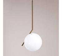CAPXXIN Suspension sphérique contemporaine Nordique, Fer doré et Verre dépoli Blanc Lait Abat-Jour Cuisine Salon rétro Industriel Global Suspension Chambre plafonnier Exposition Lustre (20CM) Needed