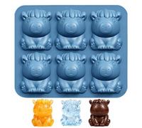 Capybara Bac à glaçons en silicone à libération facile, 6 cavités pour whisky, café, bière, boissons froides, 14,5 x 12,5 x 2 cm