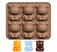 Capybara Bac à glaçons en silicone à libération facile, 6 cavités pour whisky, café, bière, boissons froides, 14,5 x 12,5 x 2 cm