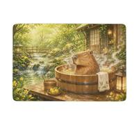 Capybara Bath Rub Shower Funny Animal Tapis à Poils Courts 150 x 100 cm | Tapis de salon : se place facilement près du lit ou du canapé; avec poils courts; pour petits espaces intérieurs