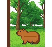 Capybara Pixel Composition Notebook, A5, 7.5x9.25 in, College Ruled, has 55 Sheets, 110 pages: Boys, Girls, Children and Teenagers; for Learning to Write, at School and at Home.