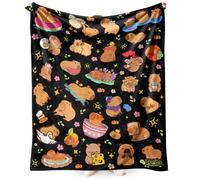 Capybaras Couverture Couvertures pour Lits d'enfants en Flanelle Douce Jolie Couverture pour Chambre à Coucher Polyvalente Décoration Blanket Moelleuse Douce 100×150cm