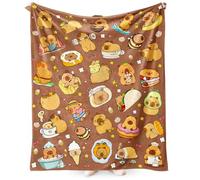 Capybaras Couverture Couvertures pour Lits d'enfants en Flanelle Douce Jolie Couverture pour Chambre à Coucher Polyvalente Décoration Blanket Moelleuse Légère 100×150cm