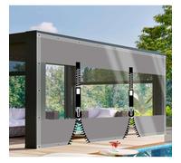CAQXAQP Bâche Transparente avec Oeillets 2,1mx2,1m Bâche de Protection Extérieur Imperméable,0.5mm Bache Pergola Anti Pluie avec 2 Fermeture éclair pour Meubles de Jardin Terrasse