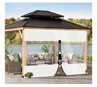 CAQXAQP Bâche Transparente avec Oeillets 2,1mx2,4m Bâche de Protection Extérieur Imperméable,0.5mm Bache Pergola Anti Pluie avec 1 Fermeture éclair pour Meubles de Jardin Terrasse