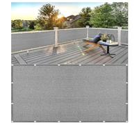 CAQXAQP Gris Filet d'ombrage Rectangulaire pour Terrasse, 95% UV Protection -1mx2m Voile d'ombrage Respirant avec Œillets pour Balcon Jardin - 180g/m² Brise-Vue Extérieur