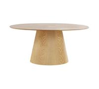 Altobuy Table Caracas - Ovale 160 cm - Pied central - MDF placage frêne