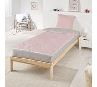 Caradou avec couette 90 x 190 cm Bleu Câlin - Rose / Gris