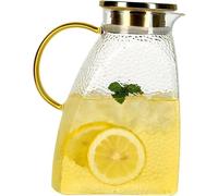 Carafe 1,8 litre 60 onces avec couvercle - pichet en verre pour boissons chaudes et froides