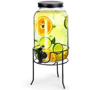 Carafe à boire avec robinet et support, noire, 3,2 l