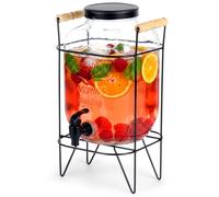 Carafe à boire avec robinet et support, noire, 5,5 l