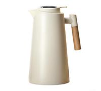 Carafe à café isotherme de 1 L, carafe isotherme sous vide, intérieur en verre de qualité alimentaire, pour boissons chaudes et froides, thé, lait (blanc)