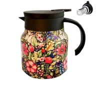 Carafe à café isotherme en acier inoxydable avec feuilles mobiles | Théière isotherme en acier inoxydable pour infusion et infusion d'eau pour la maison, le travail, les fleurs