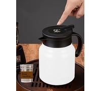 Carafe à café thermique avec infuseur à thé/Thermos intelligent à double paroi avec écran DEL/Carafe à thé en acier inoxydable/Théière (blanc)