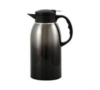 Carafe à café thermique de 2,2 L avec bouton poussoir - Distributeur de boissons chaudes et froides en acier inoxydable pour bureau et maison (noir)