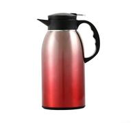 Carafe à café thermique de 2,2 L avec bouton poussoir - Distributeur de boissons chaudes et froides en acier inoxydable pour bureau et maison (rouge)