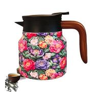 Carafe à café thermique, pichet à liquides chauds - Bouilloire à thé à fleurs en acier inoxydable | Carafe thermique, théière isolée pour les réunions de , les pauses de bureau, les activités