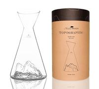 Carafe à eau 1 L | Borosilicate de qualité supérieure soufflé artisanalement avec les montagnes en relief | TOPOGRAPHIC (Tofane)